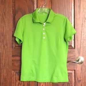 Nike green golf button up shirt